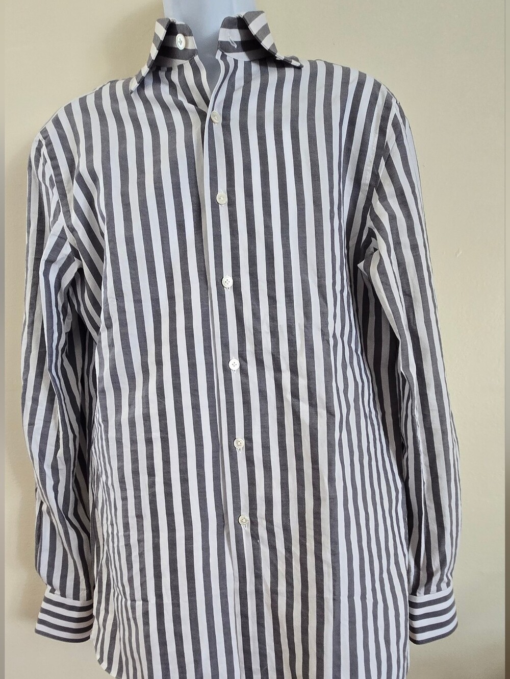 De Petrillo 100% Cotton Dress Shirt. Hand- Made In Napoles Italy.
